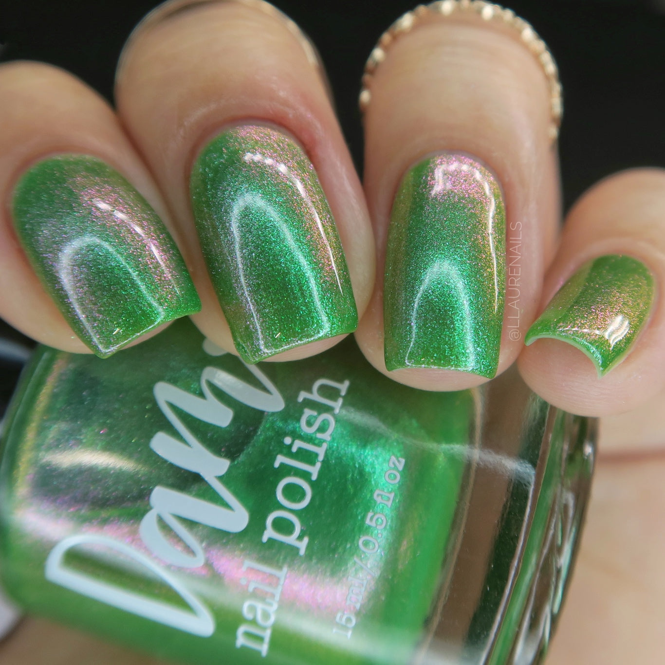 Green Apple Martini - Light Green Shimmer Nail Polish - Dam