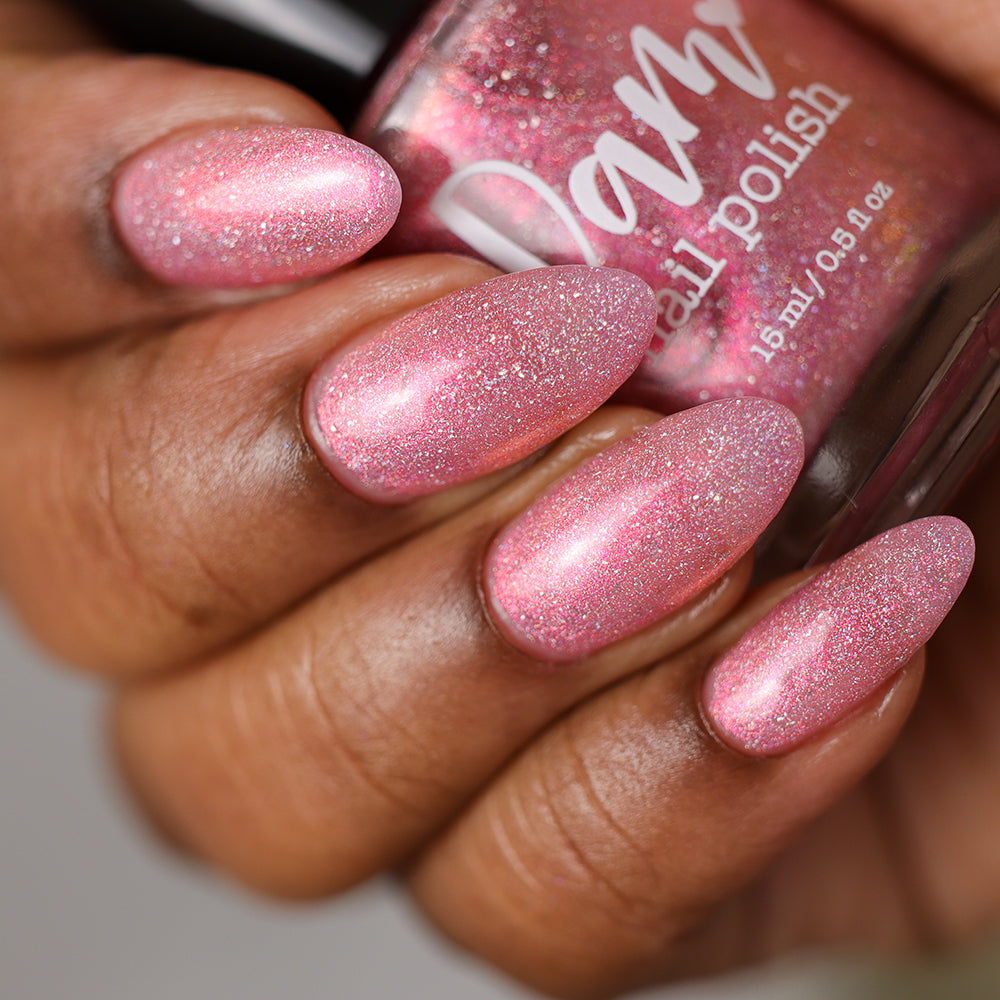 I Wear My ❤️ On My Nails - Pink Holo Nail Polish - Pink Shimmer Nail Polish - Valentine's Day Duo - Dam Nail Polish