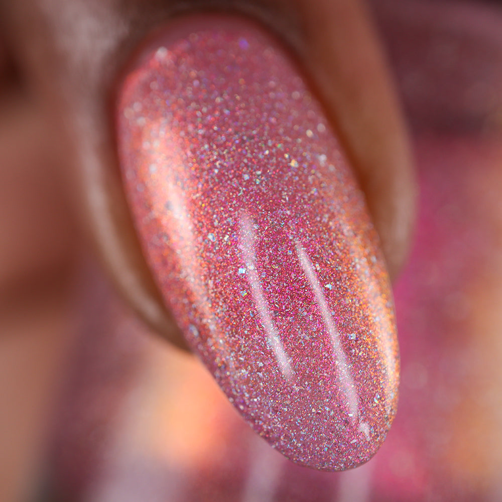 I Wear My ❤️ On My Nails - Pink Holo Nail Polish - Pink Shimmer Nail Polish - Valentine's Day Duo - Dam Nail Polish