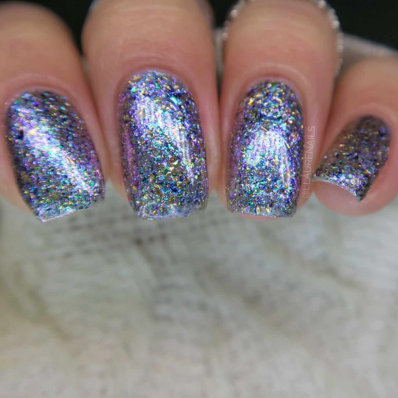 I ♥️ U 1,000 - Flakie Nail Polish - Facebook Fans Custom - Dam Nail Polish