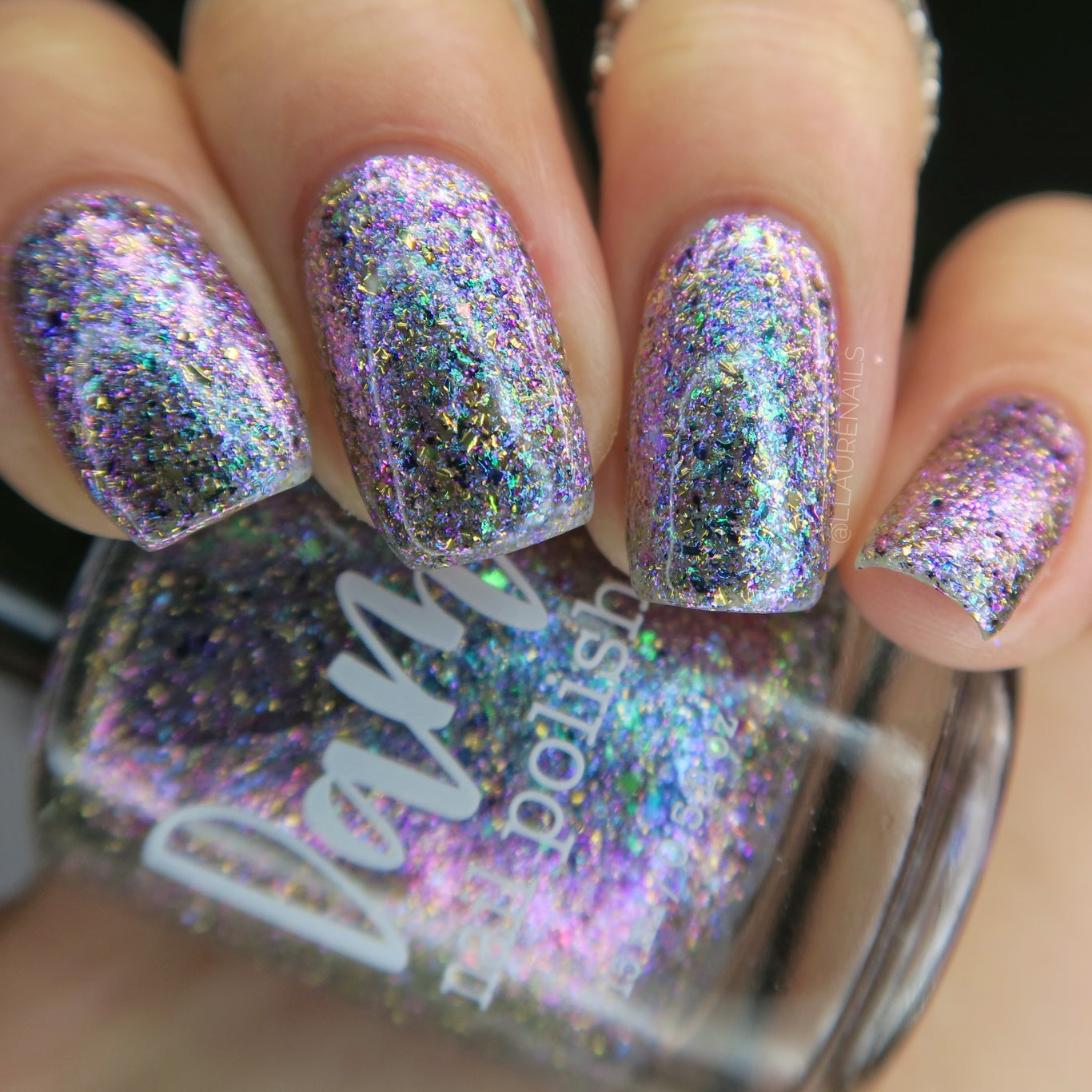 I ♥️ U 1,000 - Flakie Nail Polish - Facebook Fans Custom - Dam Nail Polish