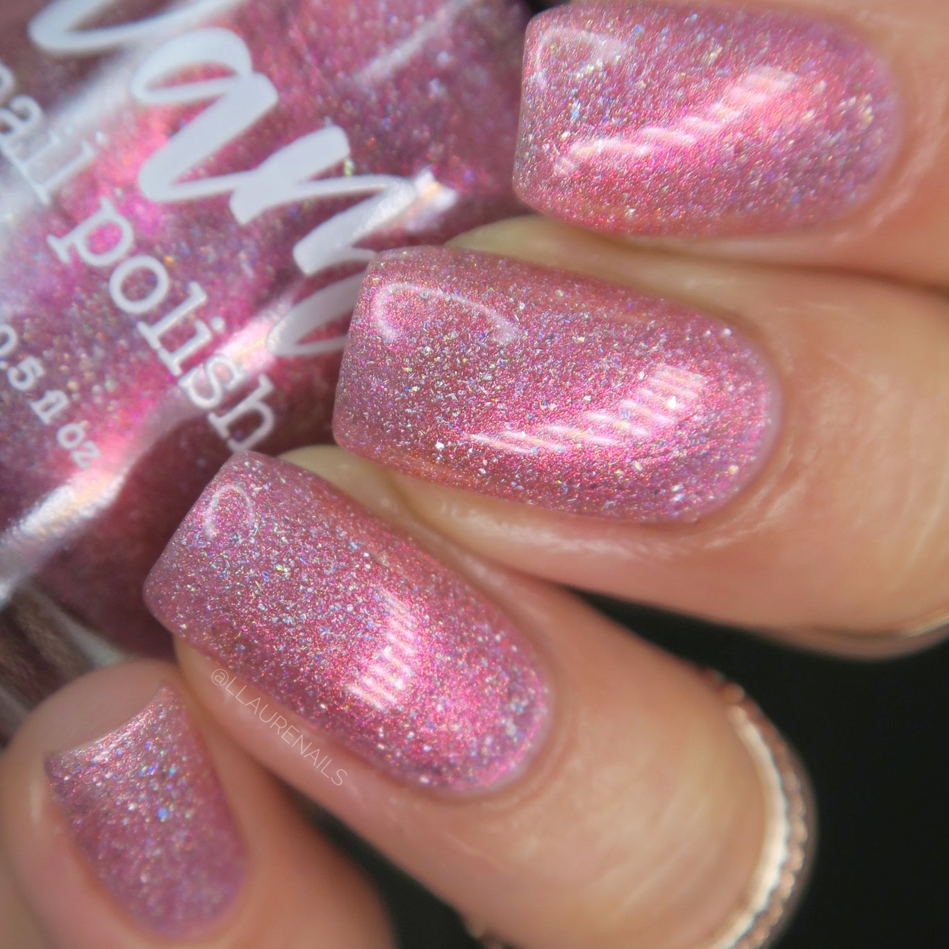 I Wear My ❤️ On My Nails - Pink Holo Nail Polish - Pink Shimmer Nail Polish - Valentine's Day Duo - Dam Nail Polish