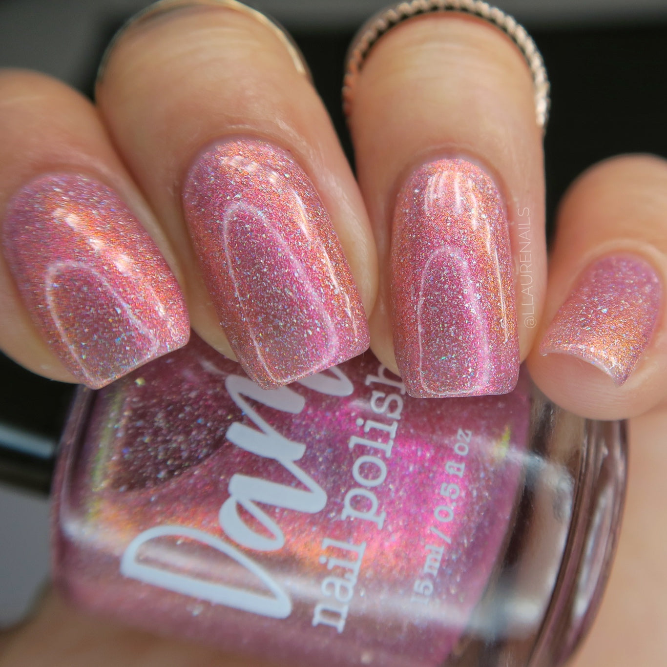 I Wear My ❤️ On My Nails - Pink Holo Nail Polish - Pink Shimmer Nail Polish - Valentine's Day Duo - Dam Nail Polish