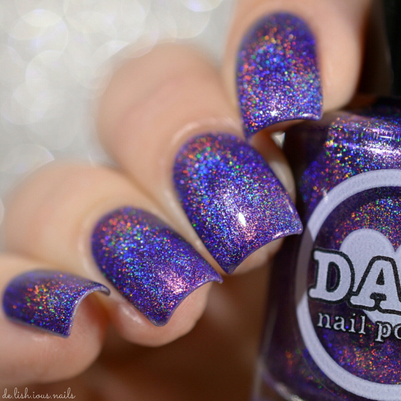 Amethyst - Violet Holographic Polish - Gemstone Collection Pt. 1 - Dam Nail Polish