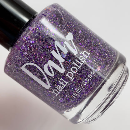 Passion Plum - Purple Reflective Glitter Nail Polish - Love Affair Trio - Dam