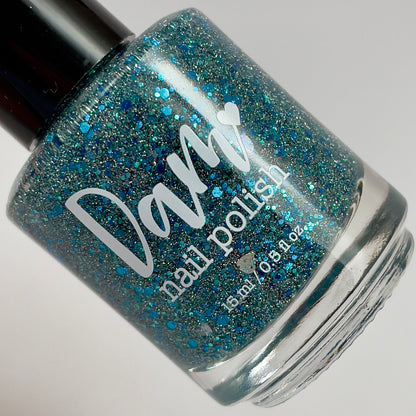 Devotion Ocean - Blue Reflective Glitter Nail Polish - Love Affair Trio - Dam