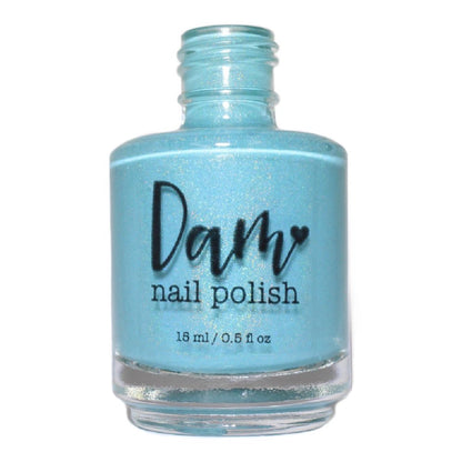 Turquoise - Light Blue Holographic Polish - Gemstone Collection Pt. 4 - Dam Nail Polish