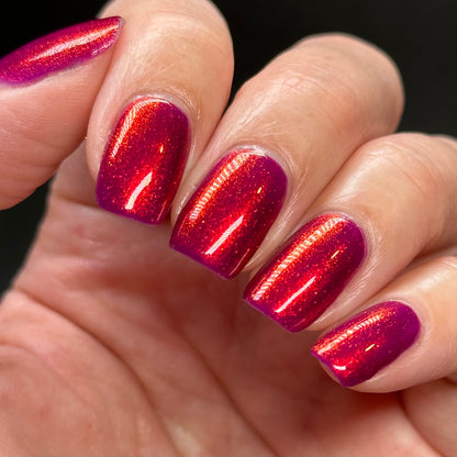 Jingle Berries - Red Shimmer Nail Polish - Polish of the Month - Nov 2022