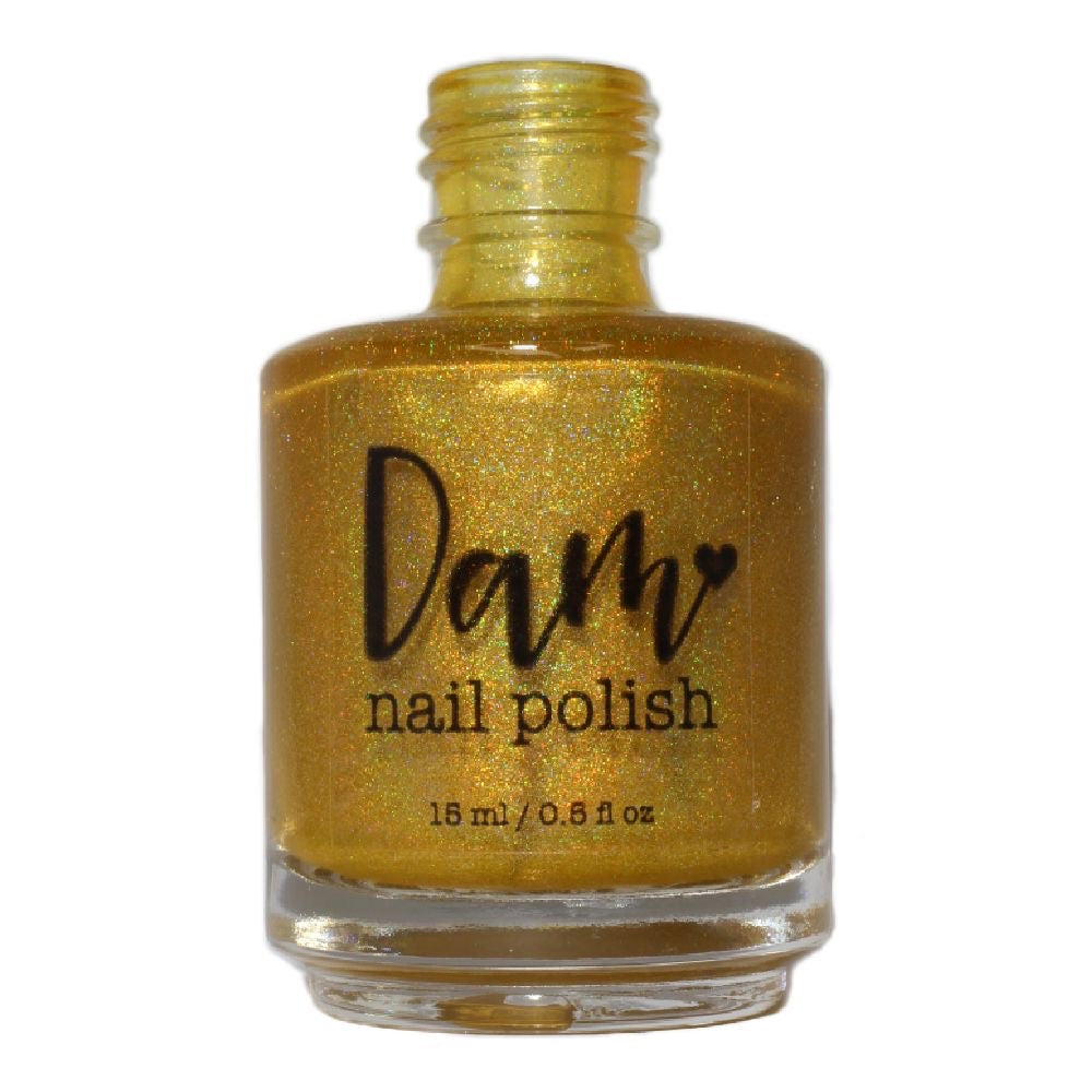 Citrine - Yellow Orange Holographic Polish - Gemstone Collection Pt. 4 - Dam Nail Polish