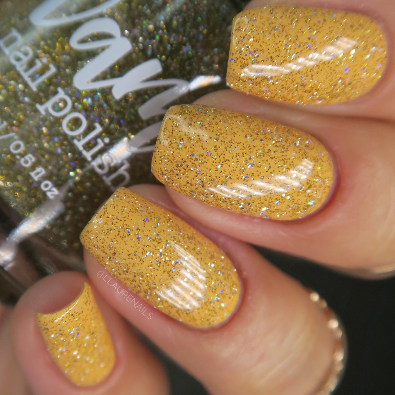 Jackpot - Gold Holographic Reflective Glitter Nail Polish - Dam