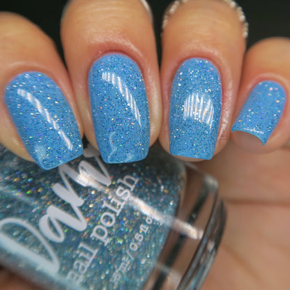 Joker - Light Blue Holographic Reflective Glitter Nail Polish - Dam
