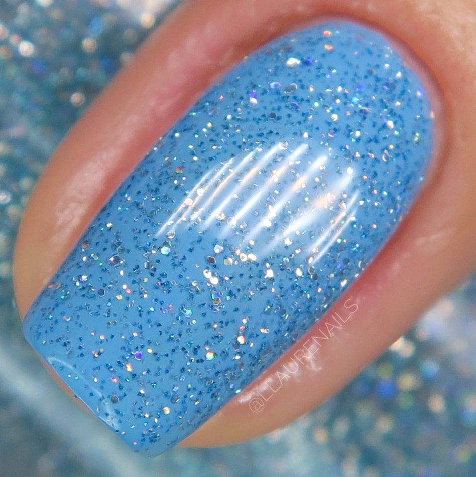Joker - Light Blue Holographic Reflective Glitter Nail Polish - Dam