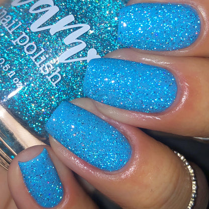 Joker - Light Blue Holographic Reflective Glitter Nail Polish - Dam
