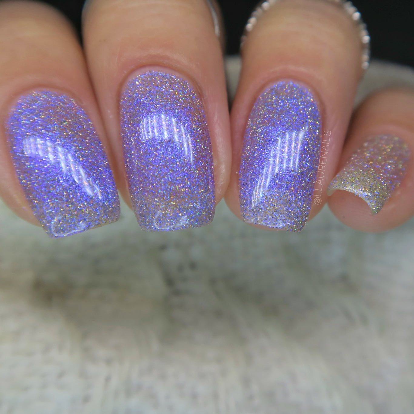 Love Lots - Blurple Purple Shimmer - Silver Reflective Glitter Nail Polish - Life is Short Collection