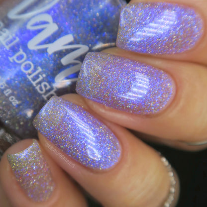 Love Lots - Blurple Purple Shimmer - Silver Reflective Glitter Nail Polish - Life is Short Collection