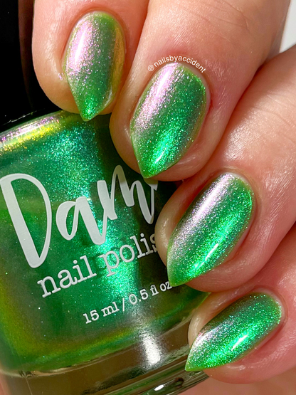 Green Apple Martini - Light Green Shimmer Nail Polish - Dam