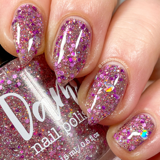 Romantic Rose - Pink Reflective Glitter Nail Polish - Love Affair Trio - Dam