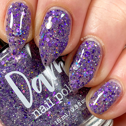 Passion Plum - Purple Reflective Glitter Nail Polish - Love Affair Trio - Dam