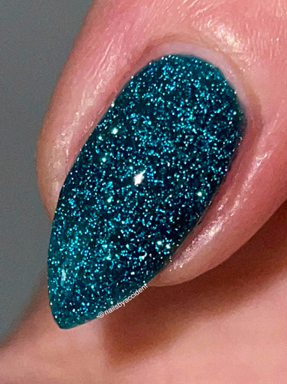 Pure Bliss - Teal Reflective Glitter Nail Polish - Dam