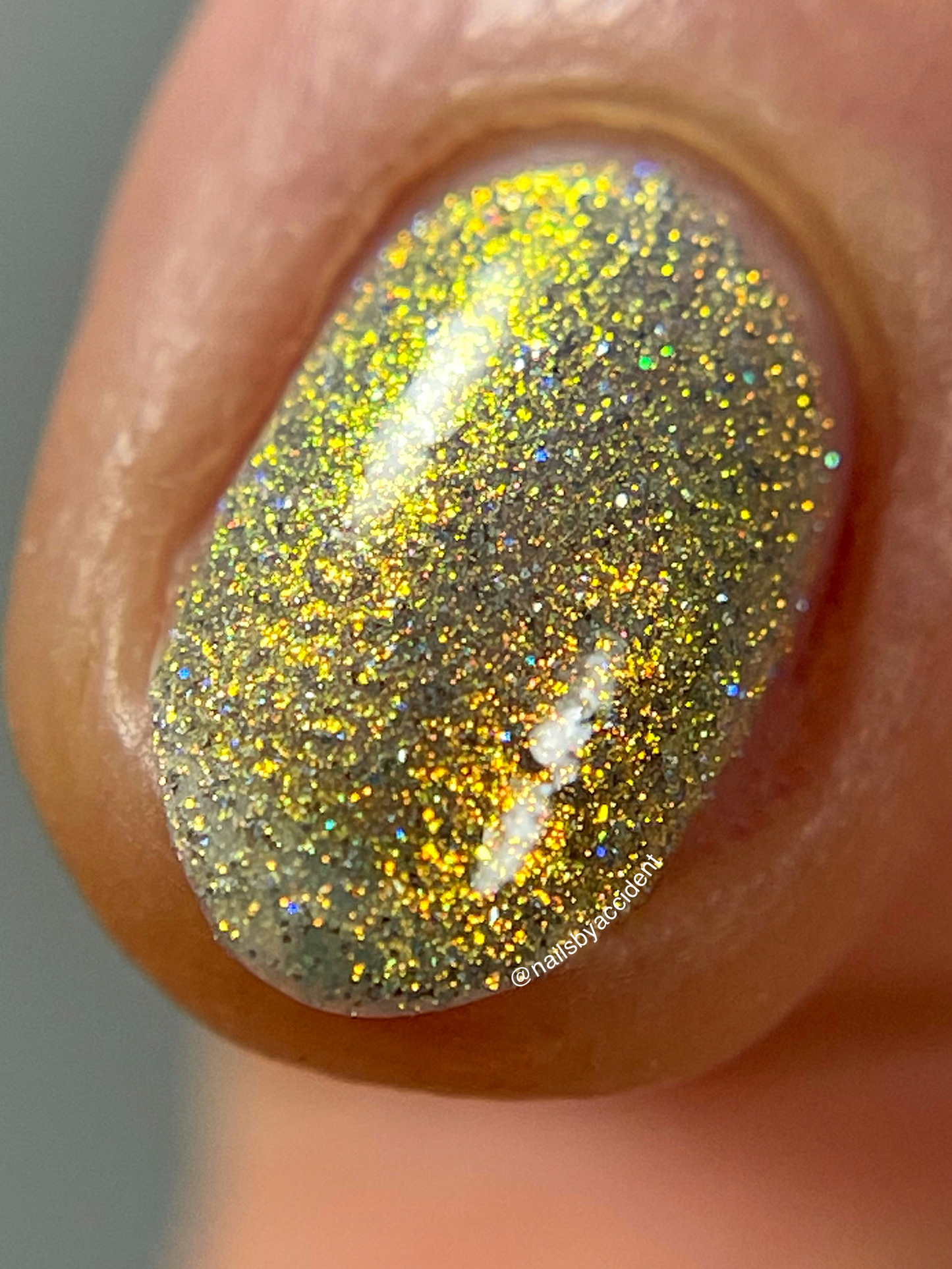 Take That Risk - Yellow Gold Shimmer - Silver Reflective Glitter Nail Polish - Life is Short Collection