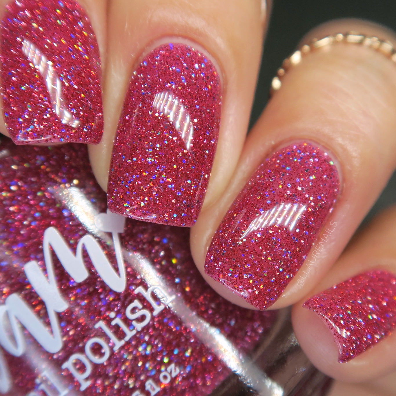 Raspberry Marmalade - Jams & Jellies Collection - Pink Reflective Glitter Nail Polish - Dam