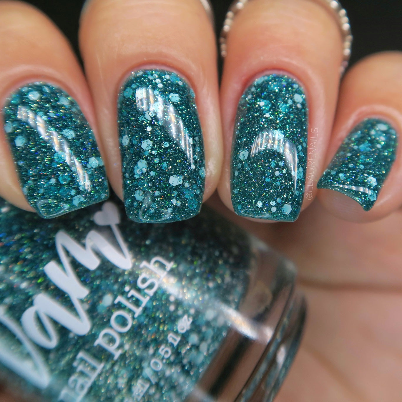 Snooze Till Spring - Teal Reflective Glitter Nail Polish - Hibernation Collection - Dam Nail Polish