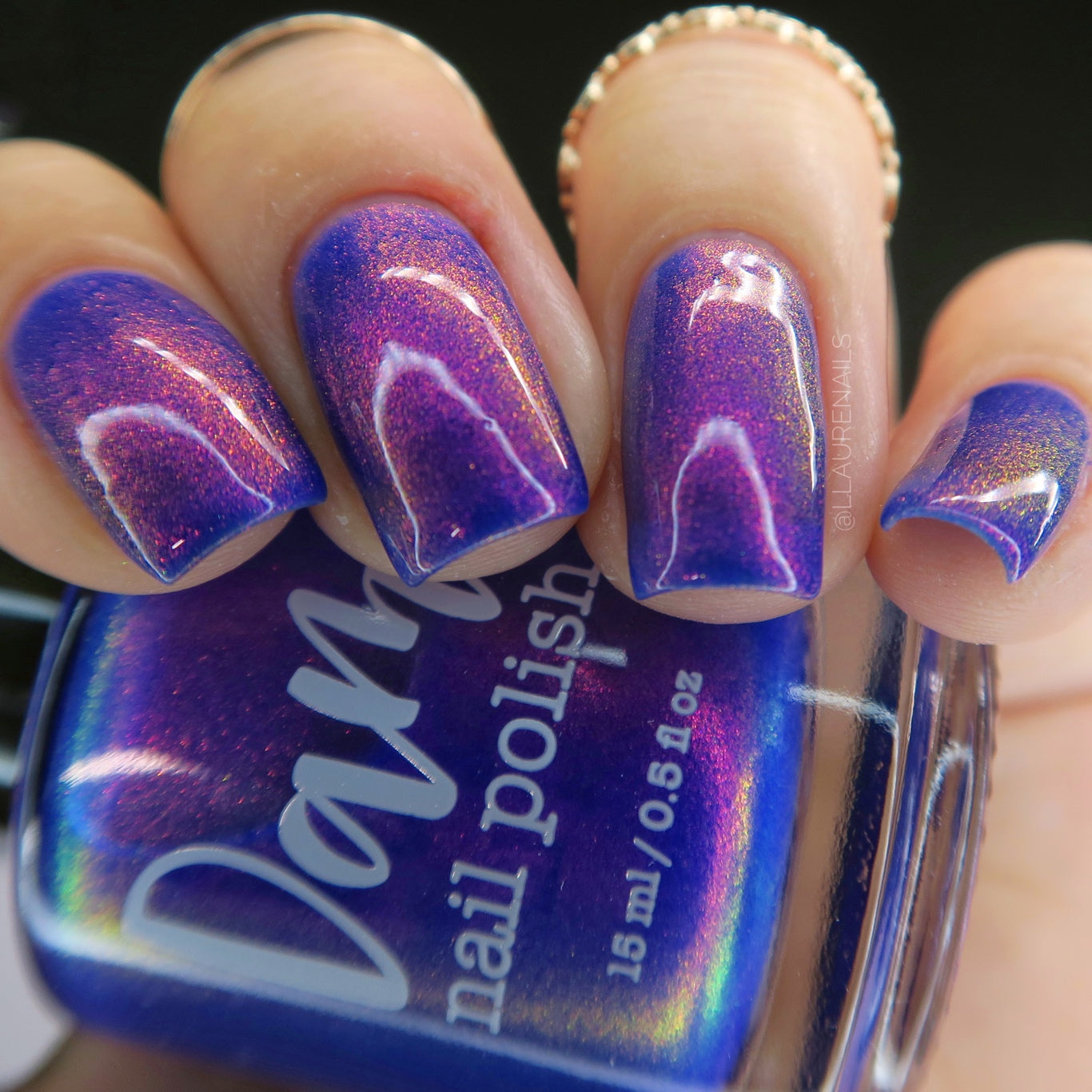 Sunset Blues - Blue Purple Shimmer Nail Polish - Dam