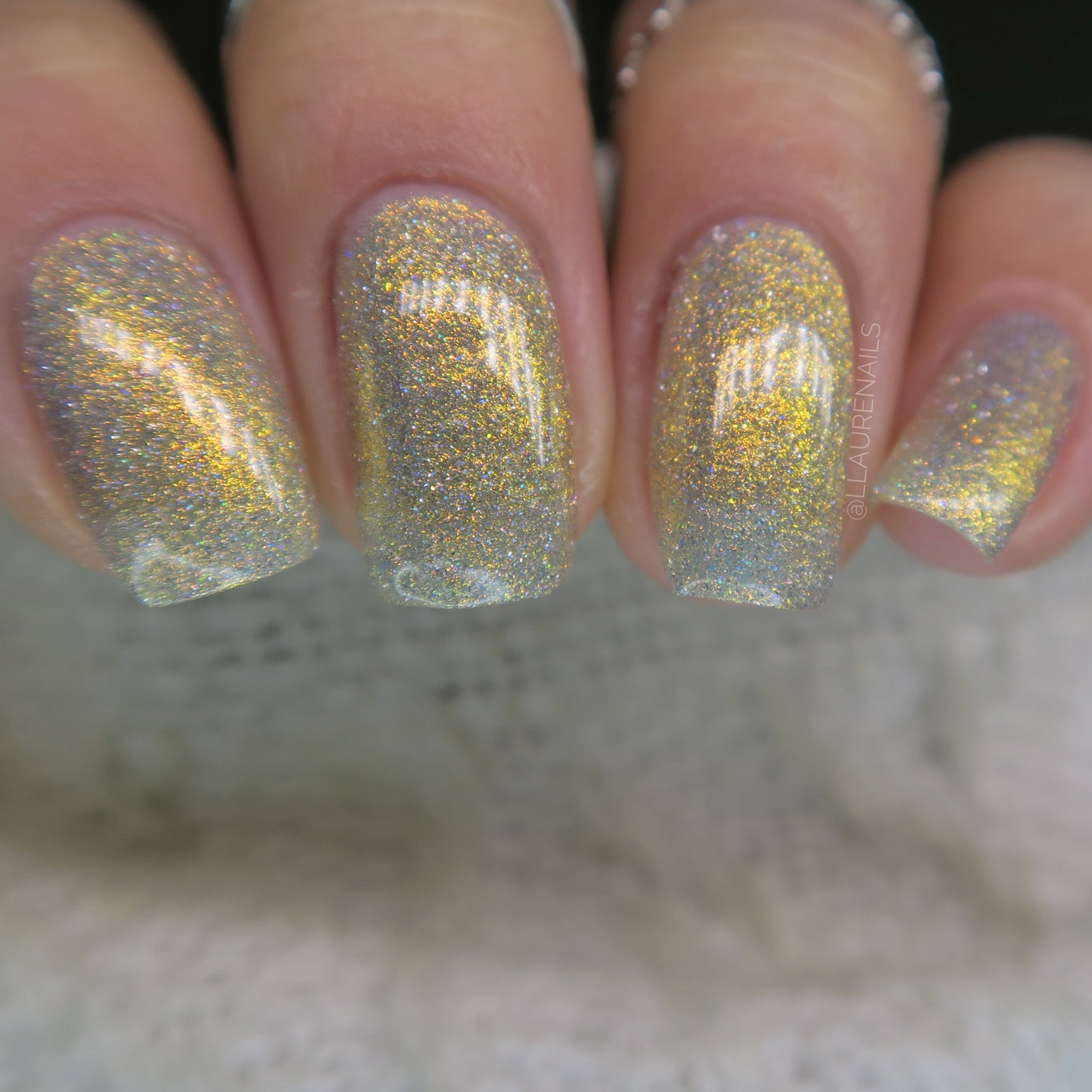 Take That Risk - Yellow Gold Shimmer - Silver Reflective Glitter Nail Polish - Life is Short Collection