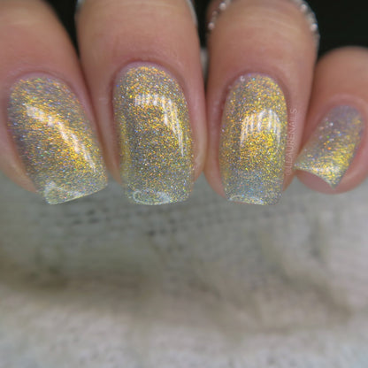 Take That Risk - Yellow Gold Shimmer - Silver Reflective Glitter Nail Polish - Life is Short Collection