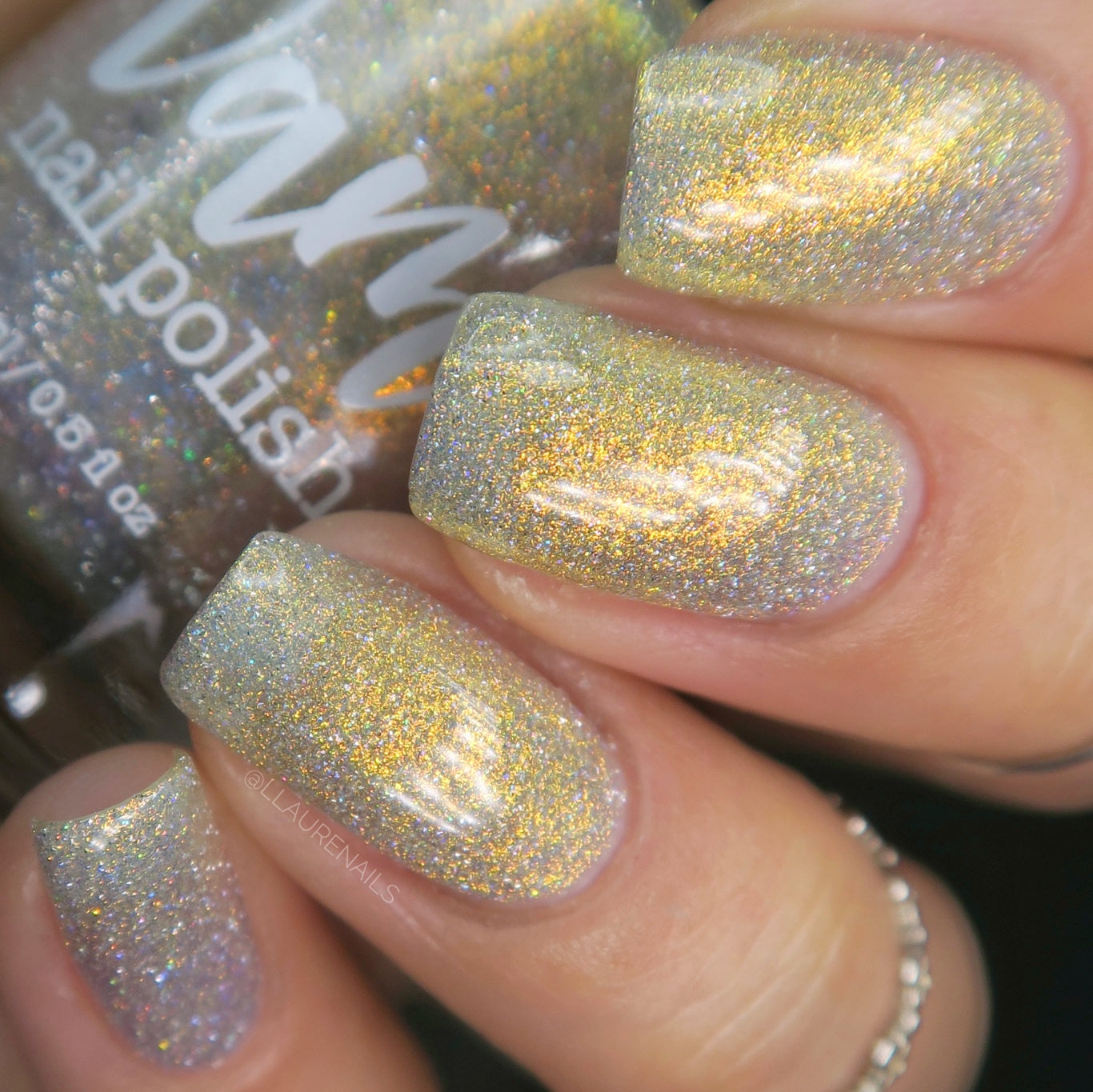 Take That Risk - Yellow Gold Shimmer - Silver Reflective Glitter Nail Polish - Life is Short Collection
