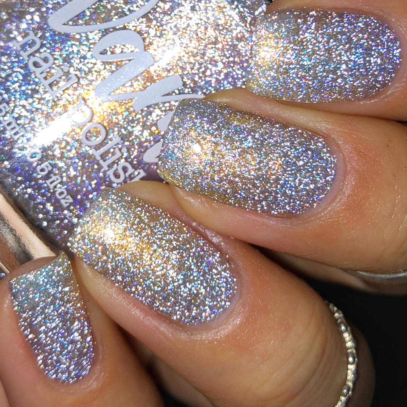 Take That Risk - Yellow Gold Shimmer - Silver Reflective Glitter Nail Polish - Life is Short Collection