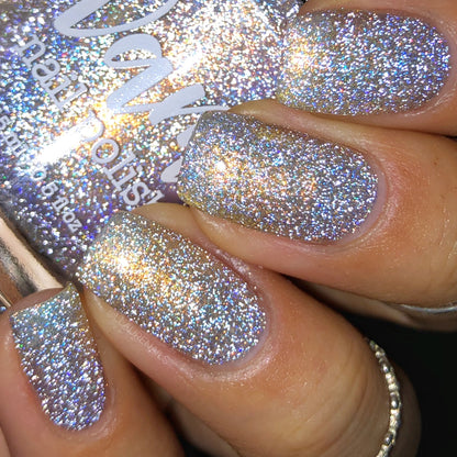 Take That Risk - Yellow Gold Shimmer - Silver Reflective Glitter Nail Polish - Life is Short Collection