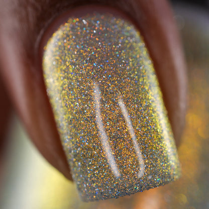 Take That Risk - Yellow Gold Shimmer - Silver Reflective Glitter Nail Polish - Life is Short Collection