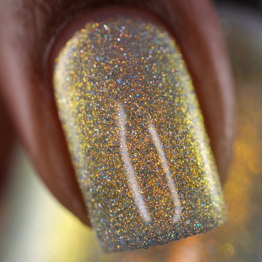 Take That Risk - Yellow Gold Shimmer - Silver Reflective Nail Polish - Glitter Nail Polish - Life is Short Collection - Dam Nail Polish