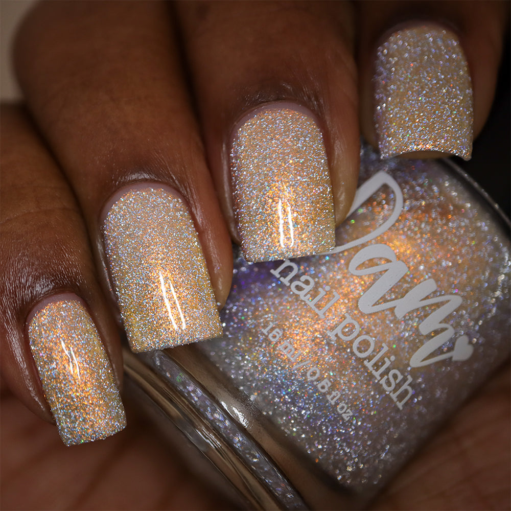 Take That Risk - Yellow Gold Shimmer - Silver Reflective Glitter Nail Polish - Life is Short Collection