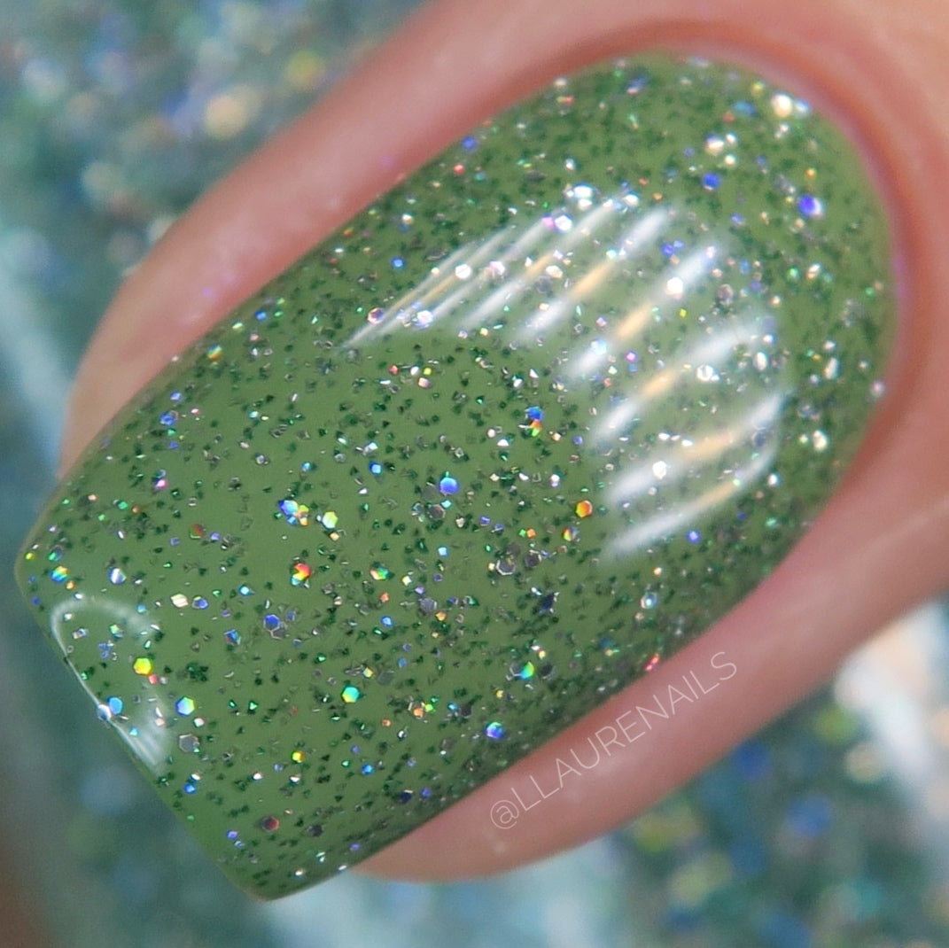 Wild Card - Green Holographic Reflective Glitter Nail Polish